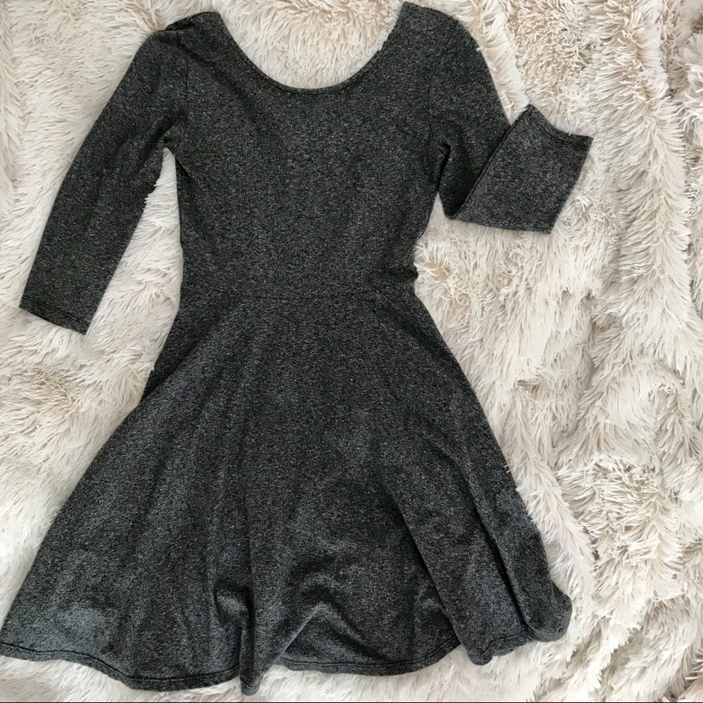 Quarter Sleeve Grey Dress